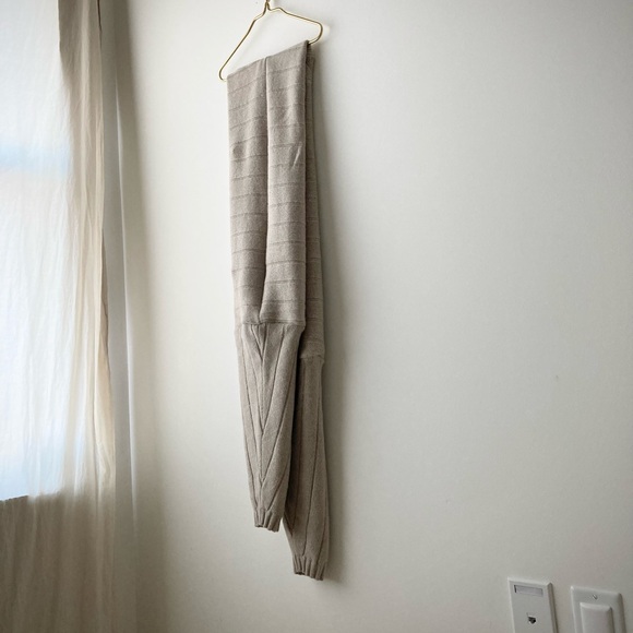 joodito 100% cashmere sweater wrap scarf ribbed muffler chunky oversized ecru - Picture 8 of 12